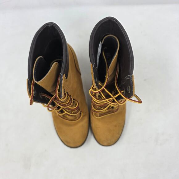 Timberland Earthkeepers High Heel Wheat Nubuck Leather Ankle Boots Womens Size 6 - Picture 4 of 8